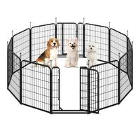 Yaheetech Parque para Perros 12 Paneles 65x80 cm con 2 Puertas Plegable