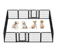Yaheetech Parque para Perros 16 Paneles 60cm Alto Valla para Perros Umbral Bajo Corral Plegable para Cachorros, Conejos y Otras Mascotas