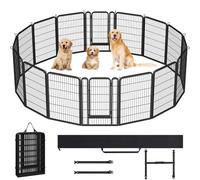 Yaheetech Parque para Perros 68 x 100 cm 16 Vallas para Perros pequeños, Conejos, Patos, roedores, jaulas para Perros Vallas Metálicas Vallas Exteriores para Perros con Bolsas de Almacenamiento