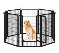 Yaheetech Parque para Perros con Cerradura Integrada 8 Paneles 100cm Alta Vallas para Perros Grandes para Jardín Interiores Exteriores