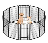 Yaheetech Parque para Perros Grande 12 Paneles 71 x 120 cm con 2 Puertas Vallas Plegable para Perros Interior Exterior Jardín Metálica