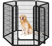 Yaheetech Parque para Perros Grande 6 Paneles 71 x 120 cm Jardín Metálica