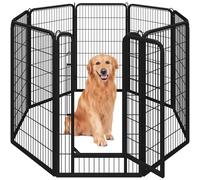 Yaheetech Parque para Perros Grande 8 Paneles 71 x 120 cm Vallas Plegable para Perros Interior Exterior Jardín Metálica