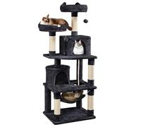 Yaheetech Rascador para Gatos de 158 cm Grande Arbol para Gatos Adultos Torre de Gatos Casita Juego para Mascota Negro
