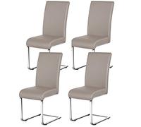 Yaheetech Set 4 Piezas Sillas de Comedor Sillas de Oficina Conferencia Altura 47cm MAX Carga 135 kg Marron Claro
