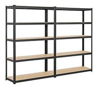 Yaheetech Set de 2pcs de Estantería Metálica de Almacenaje Industrial 180x120x45cm Carga de 875 kg Estante de Almacenamiento para Garaje Taller Sótano 5 Niveles