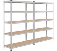 Yaheetech Set de 2pcs Estantería Metálica Galvanizada 180x120x45cm Estante Almacenamiento de 5 Niveles Estantería Garaje para Cargas Pesadas Capacidad 875 kg