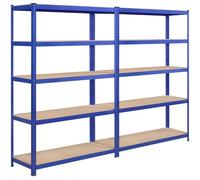 Yaheetech Set de 2pcs Estanterias Almacenaje Metalicas 180x120x45cm Estante de Almacenamiento Industrial para Garaje Taller 5 Niveles Carga de 875 kg