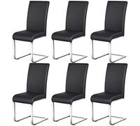 Yaheetech Set de 6 Taburete de Comedor Silla para Cocina Oficina Conferencia Juego de Mueble MAX Carga 135 KG Negro