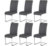 Yaheetech Set de 6 Taburete de Comedor Silla para Cocina Oficina Conferencia Juego de Mueble MAX Carga 135 KG Gris