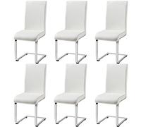 Yaheetech Set de 6 Taburete de Comedor Silla para Cocina Oficina Conferencia Juego de Mueble MAX Carga 135 KG Blanco