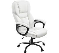 Yaheetech Silla de Escritorio Ergonómica Ejecutiva con Reposacabezas Blanco