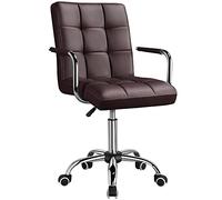 Yaheetech Silla de Oficina Altura Ajustable Silla Giratoria Marrón Oscuro