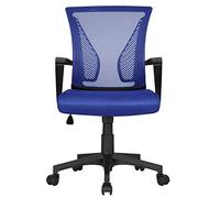 Yaheetech Silla de Oficina con Ruedas Regulable en Altura Múlti Color de Malla con Función de Mecedora Silla Escritorio para Despacho Silla de Estudio