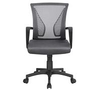 Yaheetech Silla de Oficina con Ruedas Regulable en Altura Múlti Color de Malla con Función de Mecedora Silla Escritorio para Despacho Silla de Estudio
