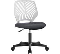 Yaheetech Silla de Oficina con Ruedas sin Reposabrazo Gris Oscuro