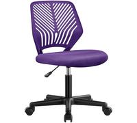 Yaheetech Silla Escritorio de Oficina Ergonómica Silla Giratoria Altura Ajustable sin Reposabrazos Asiento Malla Violeta