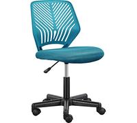 Yaheetech Silla Escritorio de Oficina Ergonómica Silla Giratoria Altura Ajustable sin Reposabrazos Asiento Malla Azul