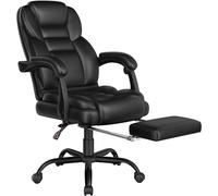 Yaheetech Silla Gaming Ergonómica con Reposapiés Altura Ajustable Negro