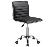Yaheetech Silla Oficina con Ruedas Giratorias de 360° Silla de Ordenador Ajustable en Altura Silla de Escritorio sin Reposabrazos Silla Despacho Acolchado de Esponja Carga MAX 120 KG Negro