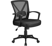 Yaheetech Silla Oficina Estudio Escritorio Silla de Trabajo Soporte Lumbar Regulable Silla para Despacho