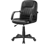 Yaheetech Silla Oficina Giratoria Ergonómica Silla Racing Altura Ajustable para Escritorio Estudio Silla Negra con Ruedas