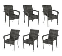 Yaheetech Sillas Jardín Exterior con Reposabrazos y Respaldo, Sillas Terraza Exterior Sillas de Balcón con Patas Ajustables para Jardín Balcón Terraza (3, Gris)