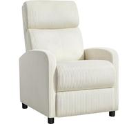 Yaheetech Sillón de Masaje Silla Relax para Televisión Sofá Individual Butaca con Reposapiés Ajustable para Salón Dormitorio Cine Beige Pana