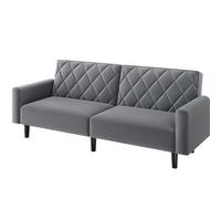 Yaheetech Sofá Cama de 2 Plazas Moderno 159x75,5x73 cm Sofá Plegable Tapizado con 2 Respaldos Separados Ajustables en 3 Niveles Sofá Convertible de Tela para Salón y Sala de Estar Gris Oscuro