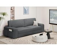 Yaheetech Sofá de 2 Plazas Tapizado de Pana de 212 X 81 cm Sofá con Cojines Extraíbles Sofá Moderno con Reposabrazos Anchos Carga MAX 272 KG para Salón/Dormitorio/Sala de Estar Gris Oscuro
