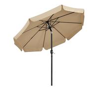 Yaheetech Sombrilla de Jardín Grandes 267x240 cm Sombrilla Terraza Exterior Playa Parasol Jardin con 8 Varillas y Manivela Repelente al Agua Protección UV Inclinación Bidireccional sin Base Caqui