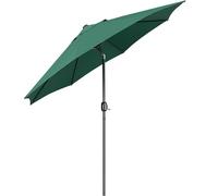 Yaheetech Sombrilla de Jardín Inclinable 294x252 cm Anti UV con Manivela Aluminio y Poliéster Impermeable para Terraza Exterior Balcón Piscina Patio Verde Oscuro