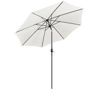 Yaheetech Sombrilla de Jardín Inclinable 294x252 cm Anti UV con Manivela Aluminio y Poliéster Impermeable para Terraza Exterior Balcón Piscina Patio Crema