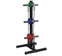 Yaheetech Soportes para Discos Olimpicos Estante para Barras de Musculacion Soporte Pesas y Mancuernas Ajustable Árbol de Disco Capacidad de 400 kg 113.3cm