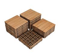 Yaheetech Suelo de Madera 27 piezas para 2,6 m² Baldosas de Abeto 30 x 30 cm Piso Antideslizantes Terraza Piscina Jardín Patio Balcón Baño Madera