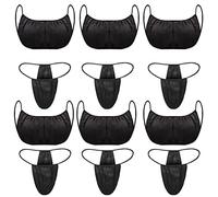 Yahenda Ropa interior y bragas desechables para mujer, brasier desechable de belleza, parte superior bronceada sin sol, negro con lazo negro, juego de 100 piezas