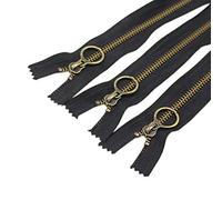 YaHoGa 10 cremalleras de metal chapadas en latón antiguo de 8 pulgadas (20 cm) #5 con extremo cerrado a granel para bolsas de costura, manualidades, chaquetas (#5 antilatón)