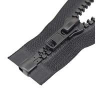 YaHoGa 2 cremalleras separadoras #10 de 28 pulgadas para coser abrigo chaqueta abrigo de invierno, cinta negra, cremalleras resistentes de plástico moldeado grandes a granel (28 pulgadas, 2 unidades)