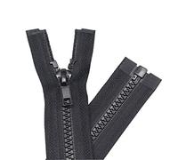 YaHoGa 2 Piezas 100 cm # 5 Separación Cremalleras para Chaqueta Coser Abrigos Cremallera Negro Cremalleras de plástico Moldeado (100 cm 2 Piezas)