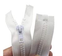 YaHoGa 2 Piezas 55 cm # 5 Separación Cremalleras para Chaqueta Coser Abrigos Cremallera Blanco Cremalleras de plástico Moldeado (55 cm)