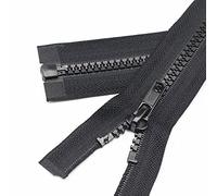 YaHoGa 2 Piezas 70 cm # 5 Separación Cremalleras para Chaqueta Coser Abrigos Cremallera Negro Cremalleras de plástico Moldeado
