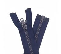 YaHoGa 2 unidades de 122 cm cremallera de plástico 5 mm divisible cremallera cremallera para chaquetas azul oscuro
