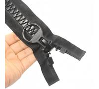 YaHoGa 80 cm #20 Super Grandes separación Cremalleras de plástico Cremalleras de Color Negro Resistentes para Coser Abrigo Tienda (80 cm)