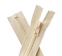 YaHoGa - Cremalleras de plástico de 5 mm separables para chaquetas (2 unidades, 95 cm), color beige