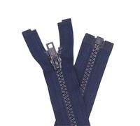 YaHoGa Lote de 2 cremalleras de plástico de 5 mm, separables, para chaquetas, de 95 cm, color azul oscuro