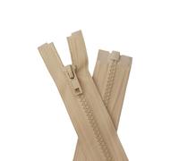 YaHoGa - Lote de 2 cremalleras separables de plástico de 5 mm de diámetro para chaquetas Beige 60 cm