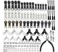 YaHoGa Reemplazo de Cremallera Kit de Reparación de Cremallera para Pantalones Bolsos, Sudaderas, Chaquetas