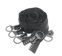 YaHoGa The Yard - Cremallera de plástico súper grande #20, cremalleras resistentes de 2 yardas a granel con 5 deslizadores para costura, manualidades, bolsas, tiendas de campaña, barco, lona (negro 2