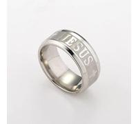 YAHOYA 8mm Acero Inoxidable religioso Jesús Cruz Anillo Ruso Dios Nos sálvanos Anillos de Banda para Hombres Mujeres joyería Cristiana Anillos