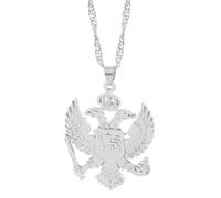 YAHOYA Albania Bandera Águila Colgantes Emblema Ruso Collar Escudo de Armas Águila bicéfala Colgantes Cadena